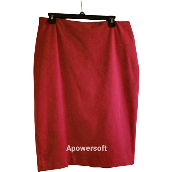 Express Cranberry High Waisted Pencil Skirt - Picture 2 of 8